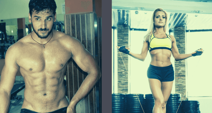 Mesomorph Mann und Mesomorph Frau